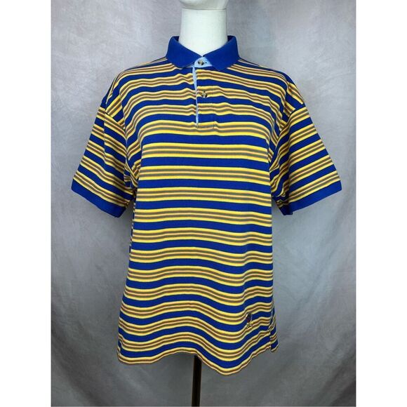 Vintage 1990s Y2K Tommy Hilfiger Striped Polo Size Large - Picture 1 of 7